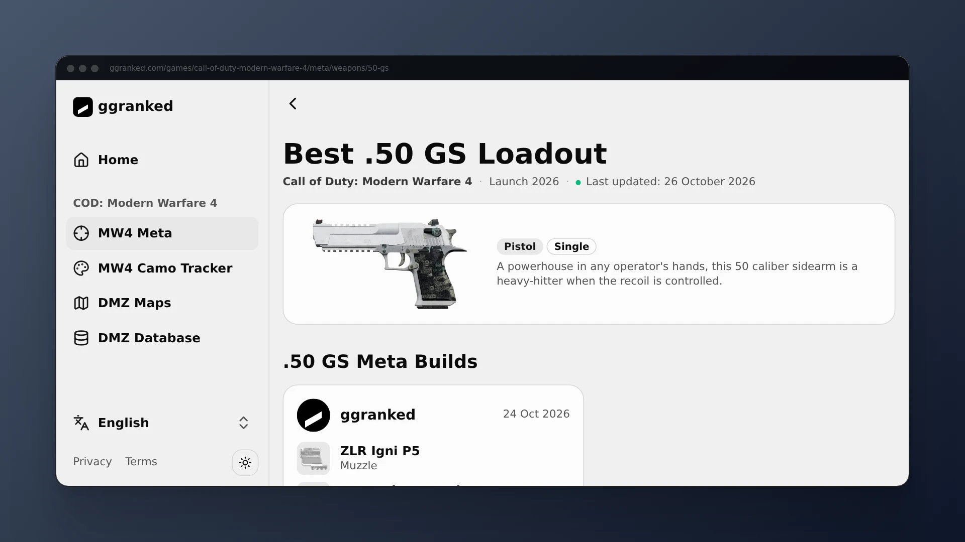 Best .50 GS Loadout & Stats in MW4 (Launch 2026)
